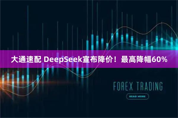 大通速配 DeepSeek宣布降价！最高降幅60%